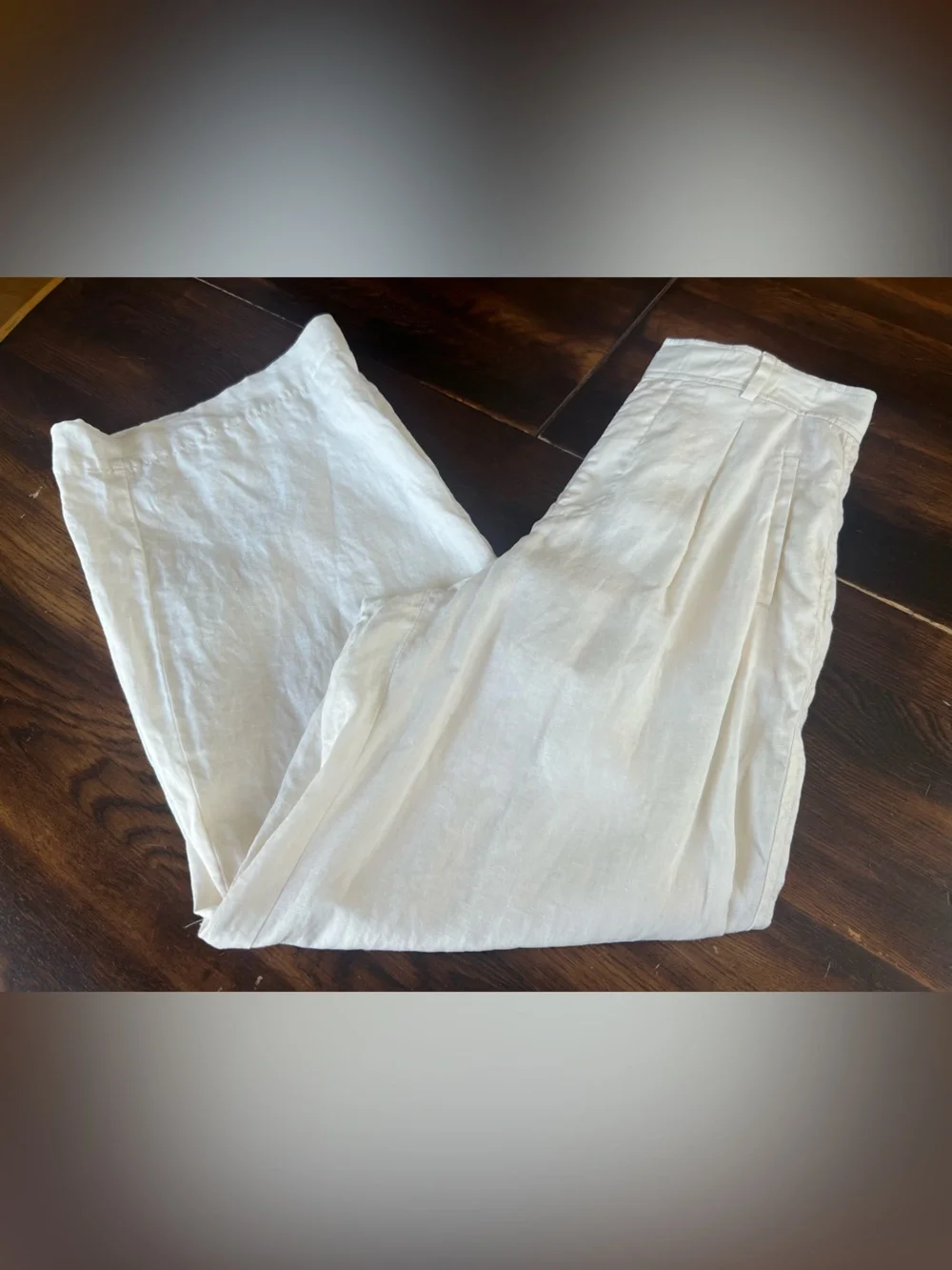 Everlane THE LINEN WAY HIGH DRAPE PANT Women’s 8 Bone Ivory Wide Leg Lightweight